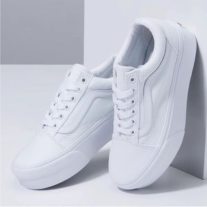 Vans Womens Old Skool Stackform Classic True White Canvas